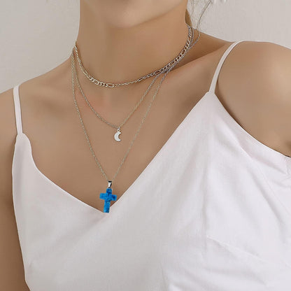 12PCS Natural Stone Cross Pendant, Healing Crystal Quartz Chakra Reiki Gemstone Pendants Charms Bulk for DIY Necklace Jewelry Making