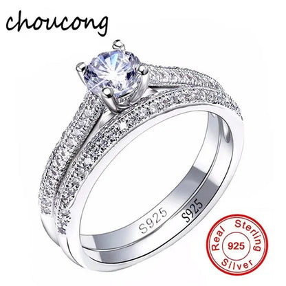 SONA CZ Diamant Engagement Rings Set 925 Sterling Silver Rings For Women Band Wedding Rings Promise Rings Bridal Jewelry 4-10