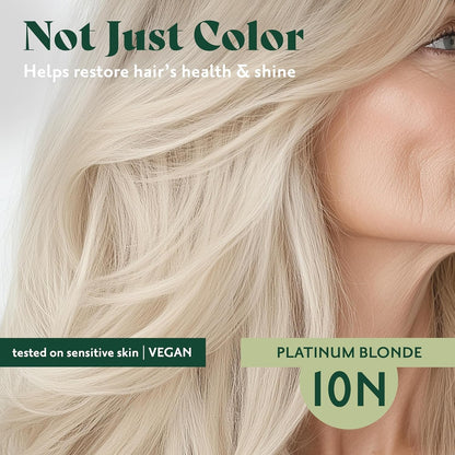 Permanent Hair Dye for Women - 10N Platinum Blonde - for up to 100% Gray Coverage of Resistant Gray Hair - Ammonia-Free, Alcohol-Free & Vegan - Salon Influenced Hair Color 5.75 Fl Oz