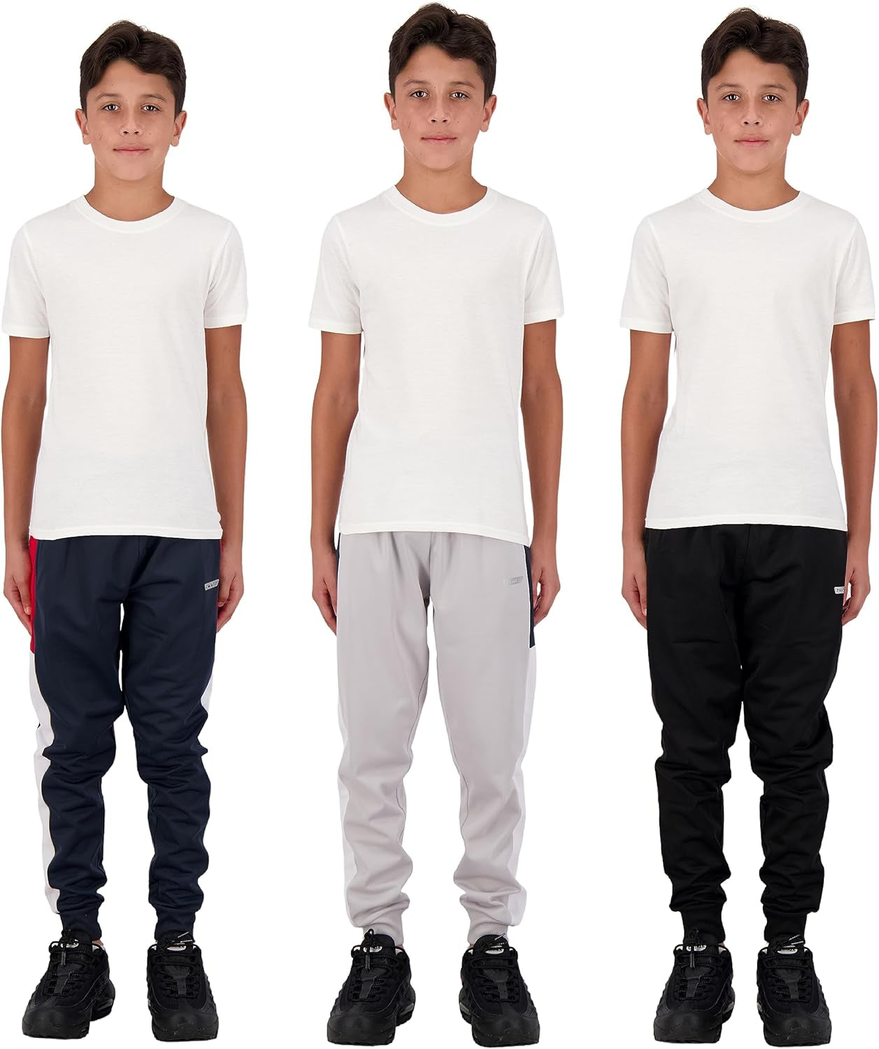 Boys Sweatpants 3 Pack Jogger Pants for Boys in Fleece and Tricot