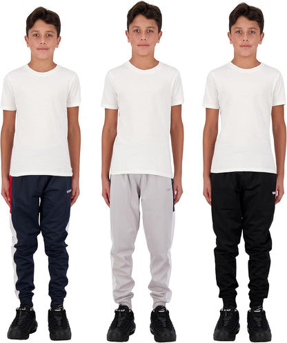 Boys Sweatpants 3 Pack Jogger Pants for Boys in Fleece and Tricot