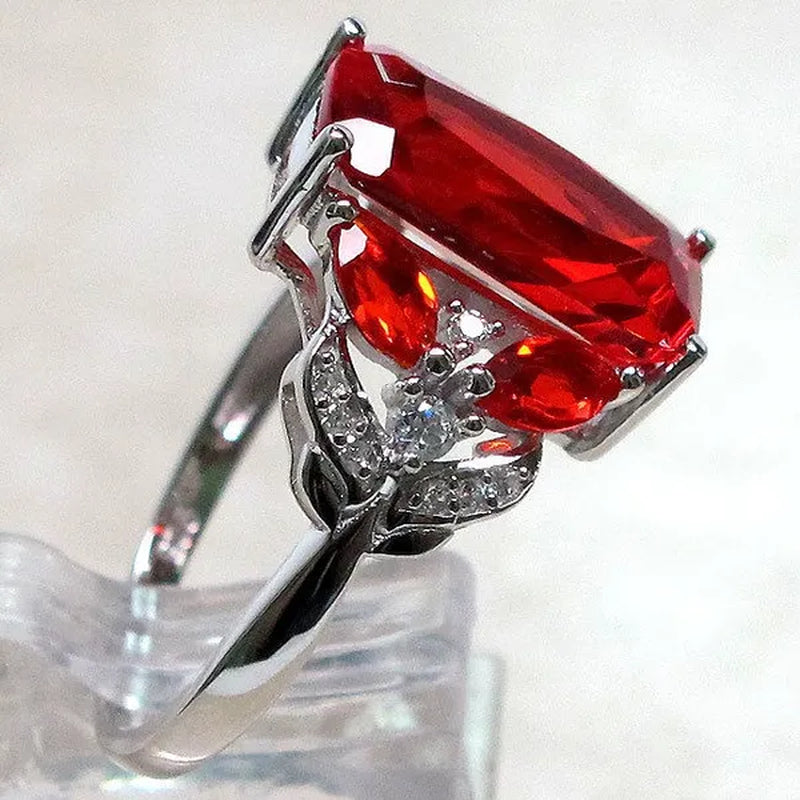 Jewellry Size 6-10 Red Ruby Cut Ring Ladies