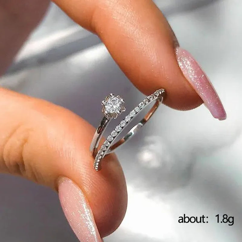 Fashion Moissanite Jewelry Exquisite 925 Sterling Silver White Sapphire Ring Eternal Diamond Wedding Band Proposal Engagement Anniversary Party Gift Promise Rings