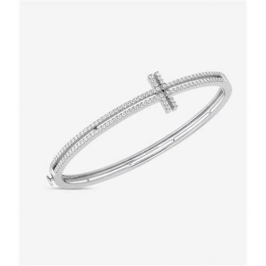 Enterprises 27015 2.25 CT White Gold round Brilliant Diamonds Lady Bangle - WORLD TIME VISITS
