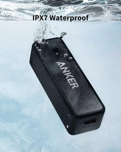 Soundcore 2 Portable Bluetooth Speaker with IPX7 Waterproof, 24-Hour Playtime, Wireless Stereo Pairing, 12W Stereo Sound, Bluetooth 5, Bassup, Electronics for Home, Shower, Outdoors, Travel - WORLD TIME VISITS