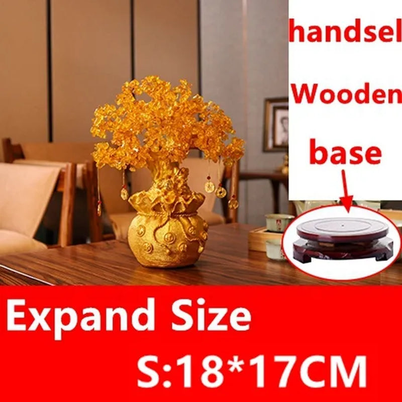 Resin Citrine Feng Shui Money Tree Lucky Tree Home Decoration Ornaments Festival Holiday Gifts Bring Wealth