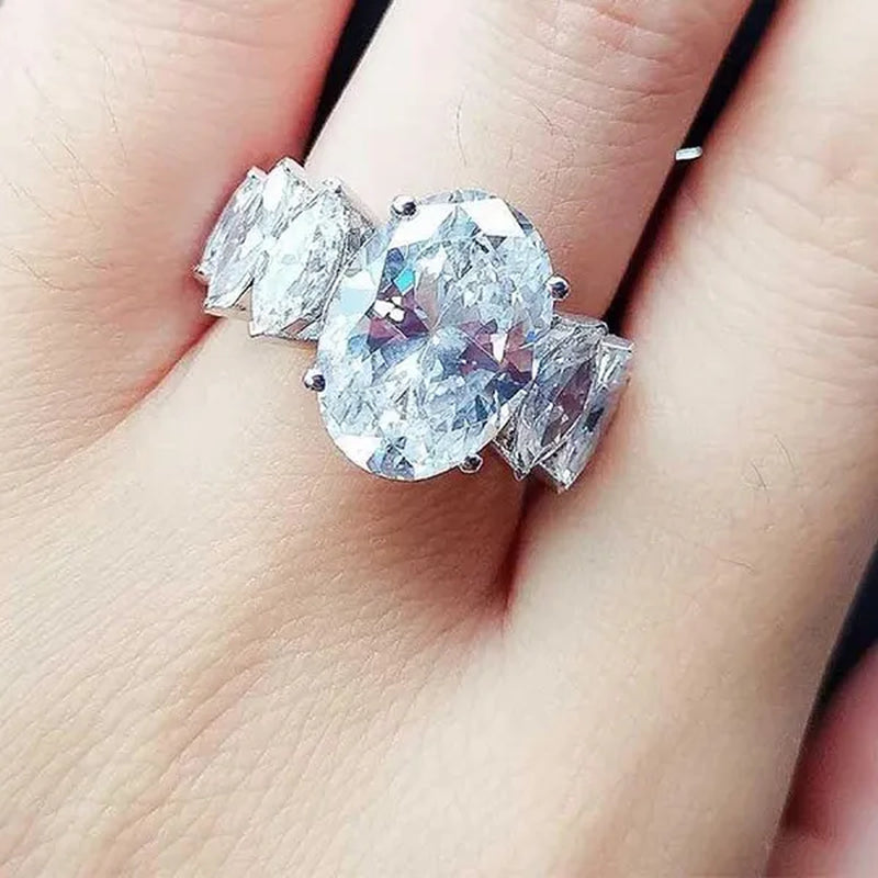 Exquisite Womens Ring Rhinestone Promise Rings Princess Ring Romantic Wedding Band Bride Engagement Ring Proposal Christmas Gift Fashion Jewelry Accessories