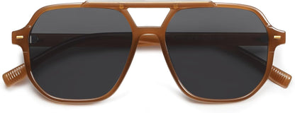 Retro Trendy Aviator Polarized Sunglasses Men Women Vintage 70S Square Stylish Frame Sun Glasses SJ2283