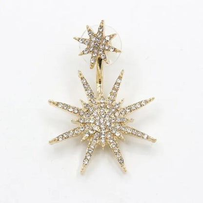Sparkling Hexagram Snowflake White Sapphire Fission Stud Earrings Charms Bride Jewelry Christmas Gifts