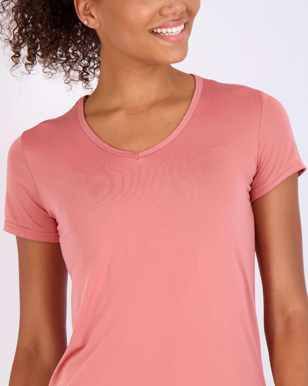 5 Pack: Women'S Short Sleeve V-Neck Activewear T-Shirt Dry-Fit Wicking Yoga Top (Available in Plus)
