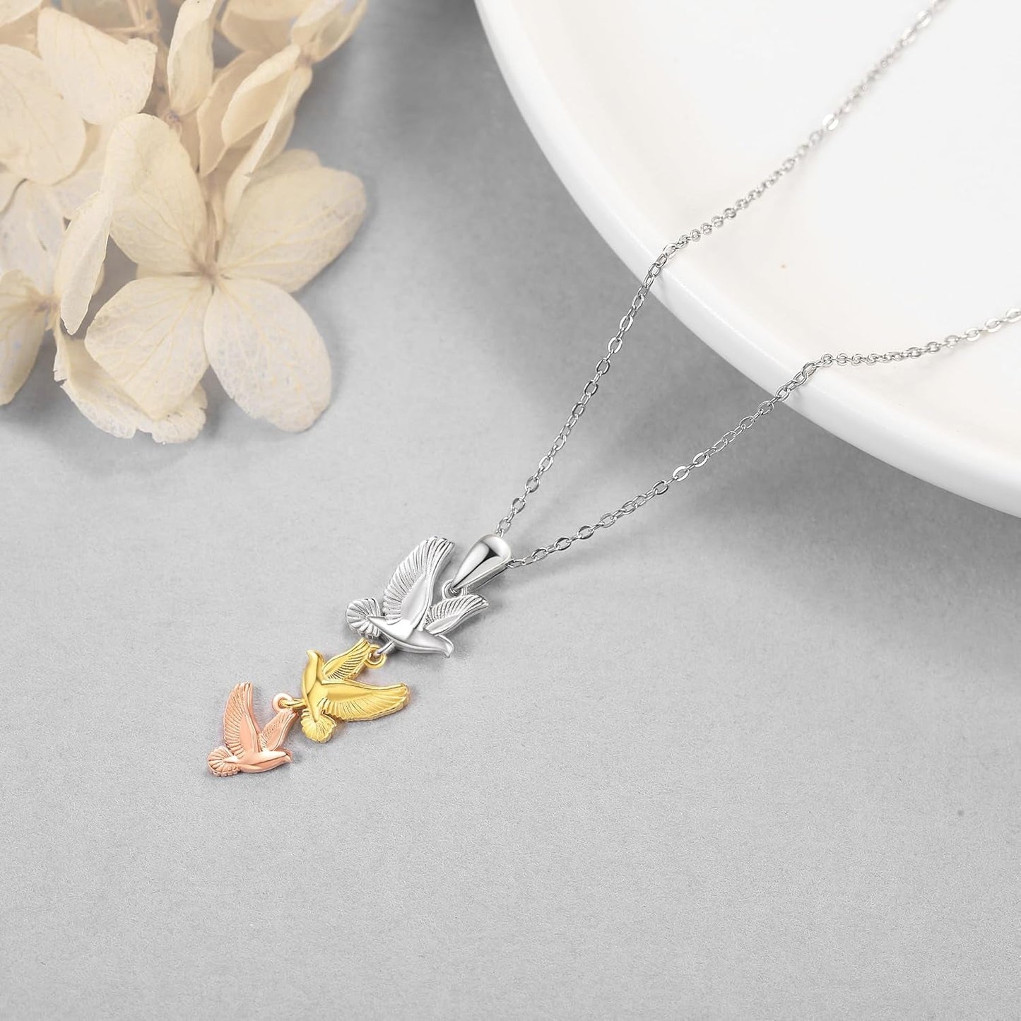 Dove Necklace 925 Sterling Silver Bird Necklace Dove Pendant Charm Necklace Holy Spirit Necklace Dove Jewelry Gifts for Women