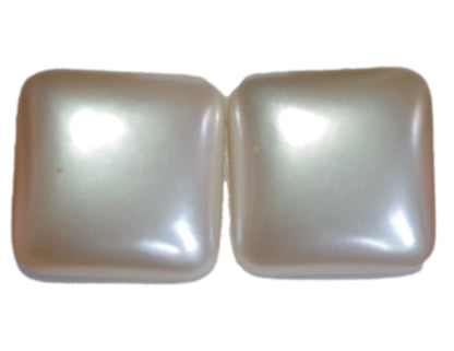 Quality Majorca Pearl Square Half Dome 16MM Stud Earrings 14K Gold Filled