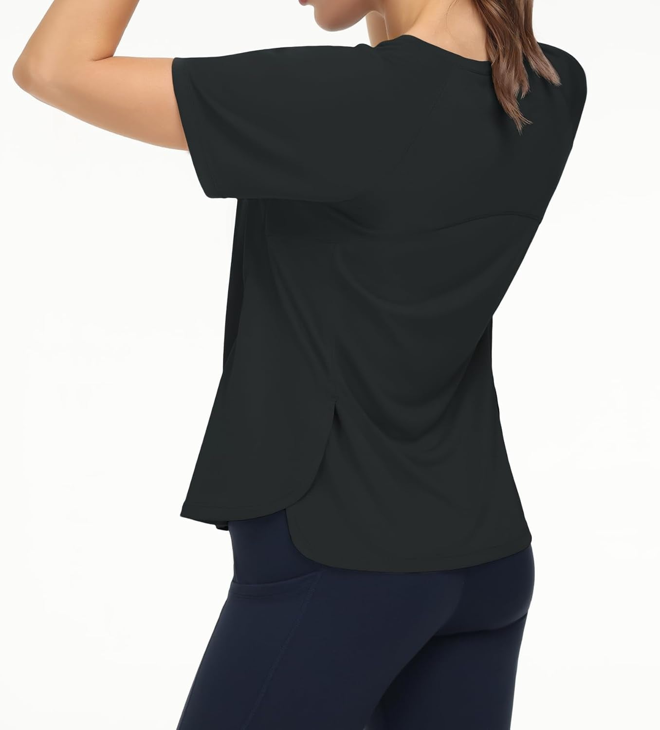 Women'S Short Sleeve Workout Shirts Breathable Yoga T-Shirts with Side Slits Athletic Tee Tops - WORLD TIME VISITS