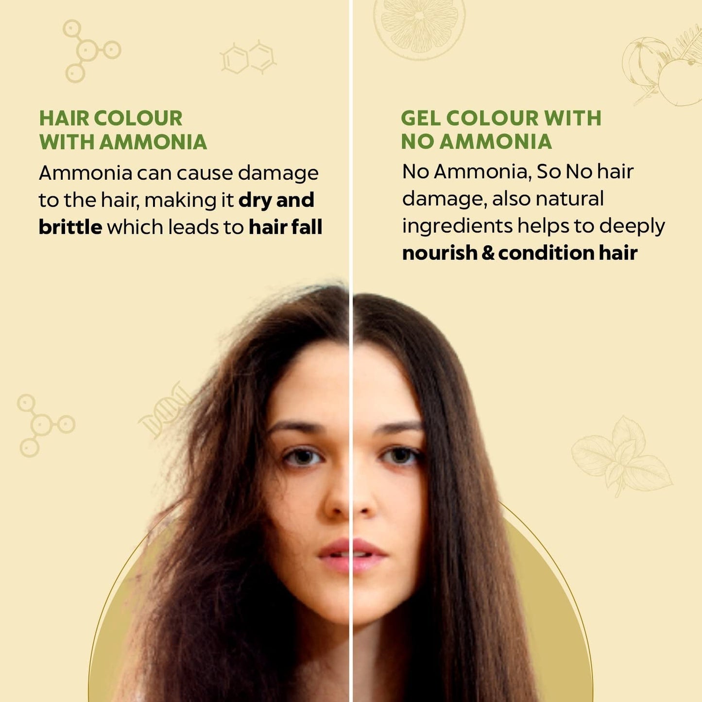 Natural Organic Damage Free Gel Hair Color | Ammonia Free, Vegan & Cruelty Free | up to 100% Gray Coverage, Long Lasting Results |Dark Brown 3.0 (20Gram+200Ml)