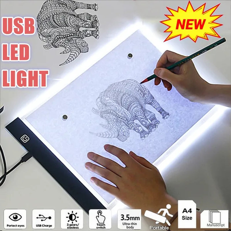 LED A3/A4/A5 Graphic Tablet Light Pad Digital Tablet Copyboard with 3-Level Adjustable Brightness for Tracing Drawing Copying Viewing DIY Art Craft Diamond Painting Supplies - WORLD TIME VISITS