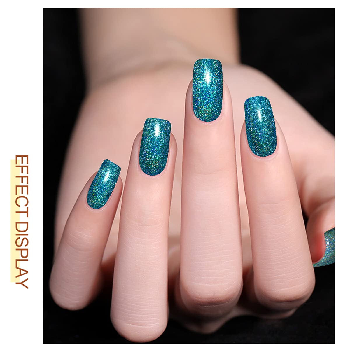 Holographic Gel Nail Polish Glitter: Led UV Gel Polish Sparkle Color Soak off Nail Art Gel DIY Design Manicure 1 PCS 8ML Green