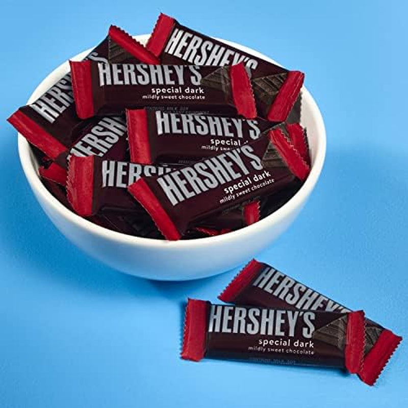 Hersheys Special Dark Mildly Sweet Chocolate Candy – Snack Size Special Dark Chocolate Candy Bar – Individually Wrapped – Bulk Candy Pack - 1 Pound (Pack of 1)