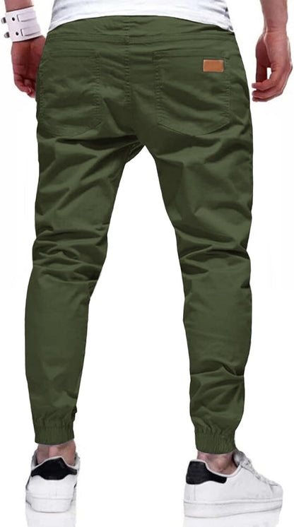 Joggers for Men Cotton Drawstring Chino Cargo Pants Hiking Outdoor Twill Track Jogger Sweatpants