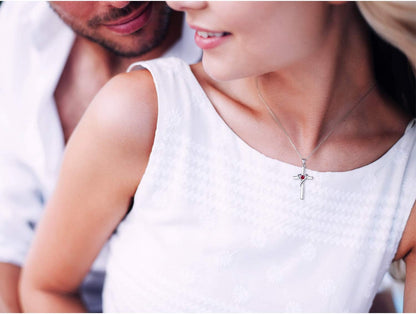 925 Sterling Silver Cross Necklace for Women Teen Girls 14K Gold Plated or Rose Gold Birthstone Necklaces for Teen Girls Gifts for Mother'S Day, Birthday or Anniversary