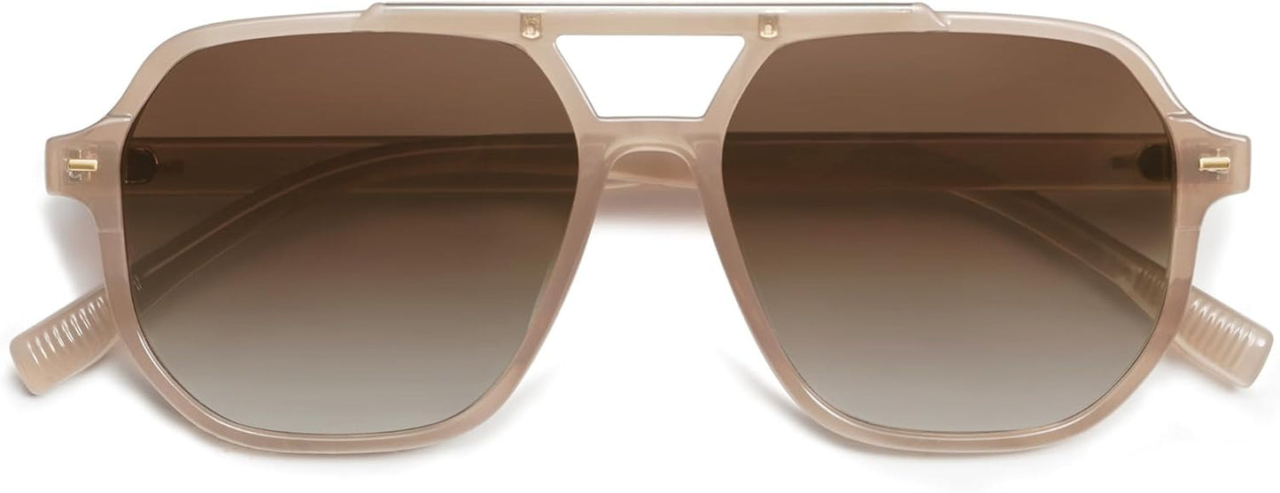 Retro Trendy Aviator Polarized Sunglasses Men Women Vintage 70S Square Stylish Frame Sun Glasses SJ2283