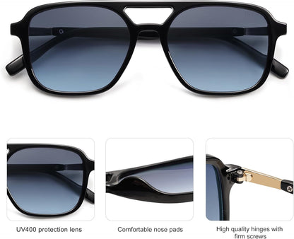 Retro Aviator Sunglasses for Women Men,Trendy Rectangle Womens Mens Shades Sun Glasses SJ2202