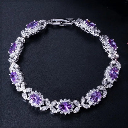 CANDICE 2023 New Summer Design Sterling Silver Plated Blue Crystal Bracelets for Women Fashion Jewelry
