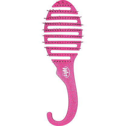 Shower Hair Brush Detangler - Exclusive Ultra-Soft Intelliflex Bristles - Minimizes Pain and Protects against Split Ends and Breakage - Comb for Women, Men, Wet & Dry Hair - Pink Glitter - WORLD TIME VISITS