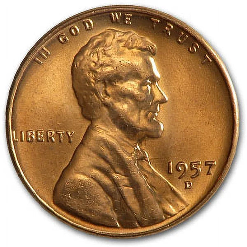 Collectable 1957-D Lincoln Cent Coin, (Red) Master Coins - WORLD TIME VISITS