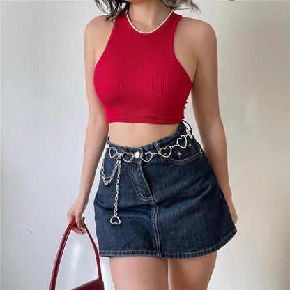 Women Waist Chain Belt Gold Silver Chain Belt Body Chains Jewelry for Dress Y2K Heart Chain