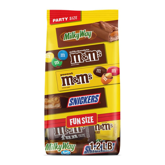M&M'S, SNICKERS & MILKY WAY Fun Size Chocolate Candy Variety Pack, Party Size, 19.2 Oz Bulk Bag