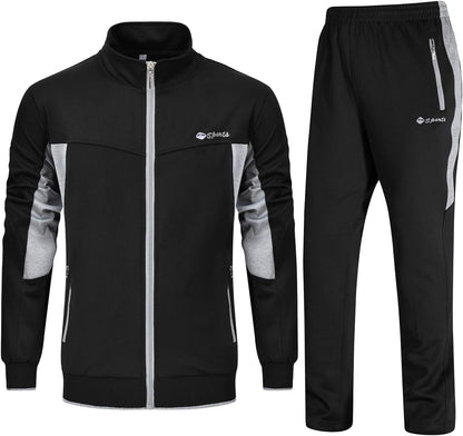 Men'S Tracksuit Sweatsuits 2 Piece Set Athletic Jogging Gym Activewear Sweat Track Suits Sets - WORLD TIME VISITS