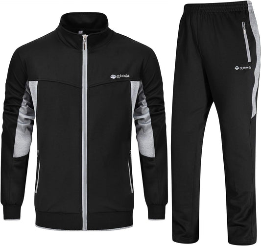 Men'S Tracksuit Sweatsuits 2 Piece Set Athletic Jogging Gym Activewear Sweat Track Suits Sets - WORLD TIME VISITS