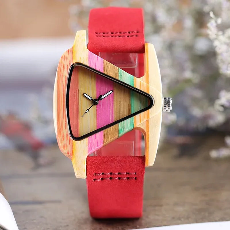 Beauty Wooden Quartz Wrist Watches for Lady Women Bracelet Gift