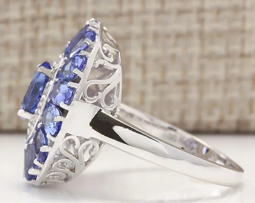 925 Sterling Silver 4.7CT Tanzanite Ring Gifts
