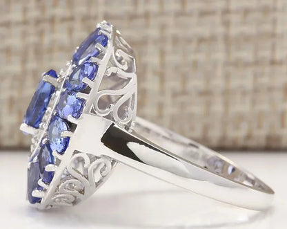 925 Sterling Silver 4.7CT Tanzanite Ring Gifts