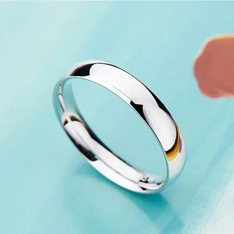 925 Sterling Silver Rings For Women And Men Simple Ring Smooth High Polishing Wedding Band Ring For Lovers Couples