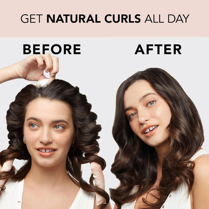 Satin Heatless Hair Curler Set - Heatless Curls Overnight, Hair Rollers for Soft Curls & Frizz-Free Styling, No Heat Curlers to Sleep In, Curling Rod Headband with 2 Scrunchies - Sunset Tie Dye