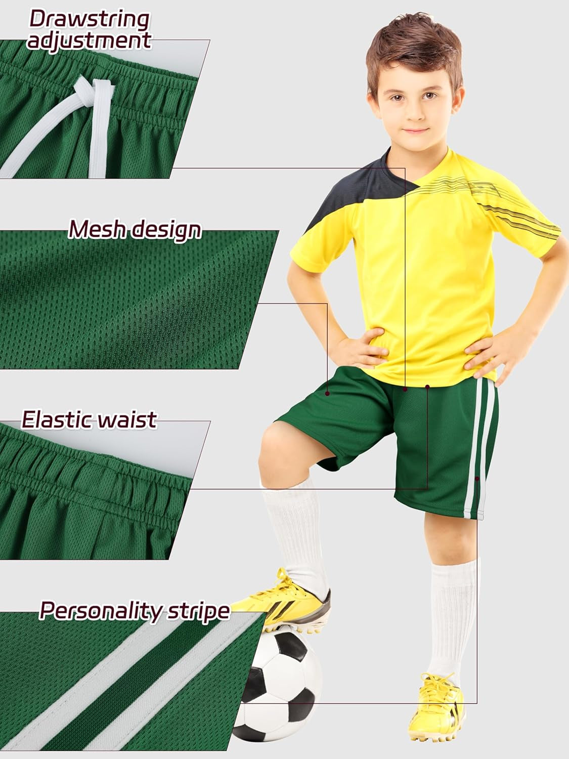 5 Pack Boys Shorts Boys Athletic Basketball Mesh Kids Soccer Gym Shorts Clothes Quick Dry Active Sports Shorts