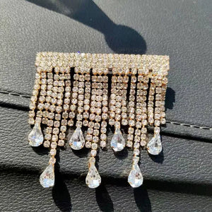 Autumn New Suit Accessories Are Fashionable, Exquisite and Simple Diamond Tassel Drop Pendant Net Red Brooch