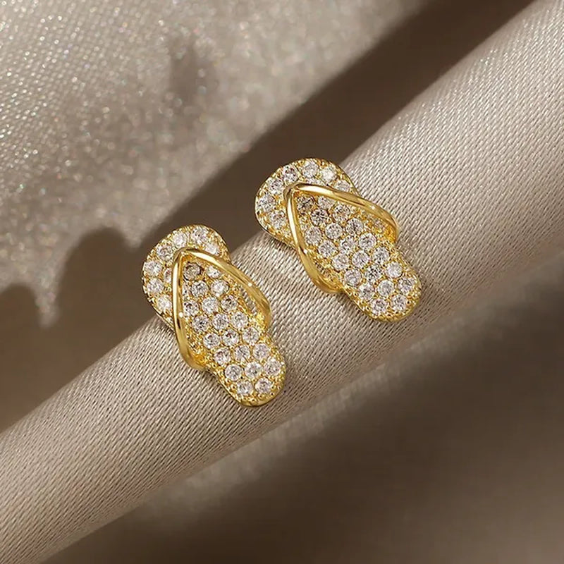 2021 Woman New Creative Mini Shoes Gold Stud Earrings Fashion Jewelry