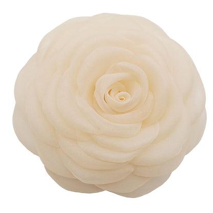 Fabric Flower Brooch Pin by  – Floral Brooch Pin, Handmade Gift Ideas, Gift for Her, Gift for Mom, Bridesmaid Gift, Valentines Day Gifts (Cream Chiffon)