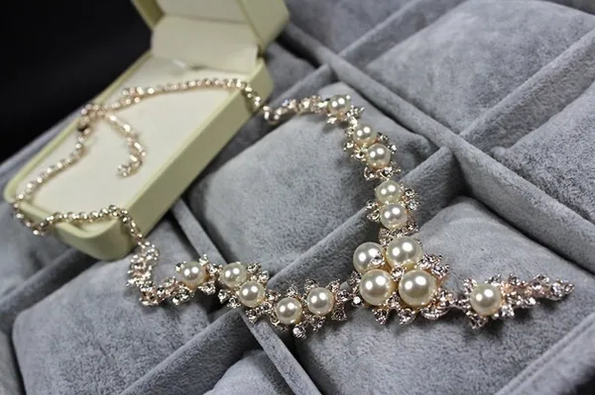 Fashion Clavicular Brilliant Diamond Crystal Necklace Charms Pendant Necklaces Handmade Pearl Wedding Party (Not Include Box)