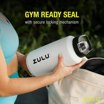 Goals Vacuum Insulated Large Capacity Stainless Steel Water Bottle | Reusable Jug Thermoses with Carry Handle | Leak-Proof Lid | Perfect for Travel, Workout, Gym, Hiking, Camping | 64Oz, 101Oz