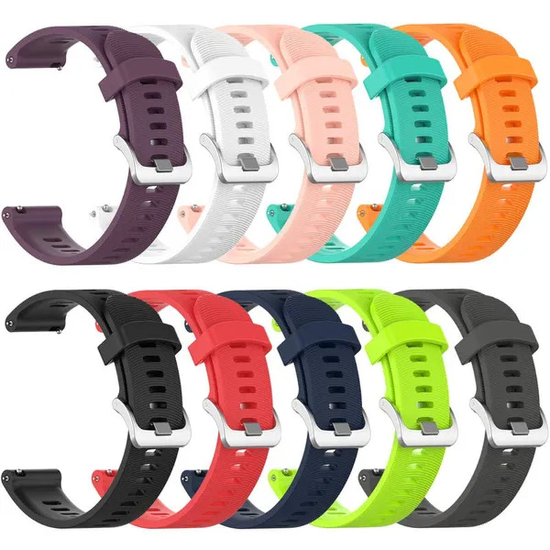 Garmin 245 Sports Watch Silicone Strap, 20mm Sports Bracelet for Forerunner 245M / 645 / Vivoactive3 / Vivomove HR