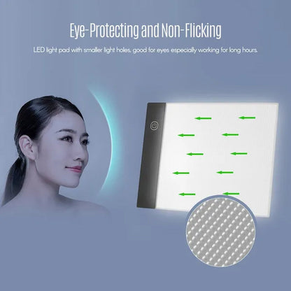 LED A3/A4/A5 Graphic Tablet Light Pad Digital Tablet Copyboard with 3-Level Adjustable Brightness for Tracing Drawing Copying Viewing DIY Art Craft Diamond Painting Supplies