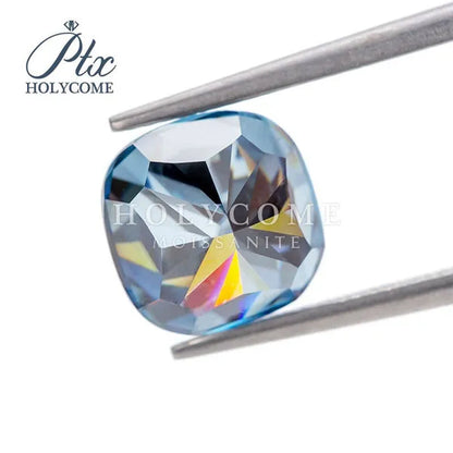 Best Loose Gemstones Moissanite Diamond Excellent Crushed Ice Cushion Cut Dark Vivid Blue Color Stone For Jewelry Diamond Ring