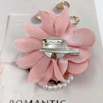 Elegant Peony Flower Brooch Pin for Women Lady Fabric Flower Pearl Brooch Lapel Pins for Wedding Bohemia Dress Suit Ceremony Clothes Accessories Jewelry (Pink)
