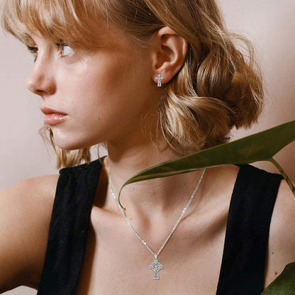 925 Sterling Silver Good Luck Irish Celtic Knot Necklaces Vintage Triangle/Cross/Round Pendant Necklaces Gift for Women - WORLD TIME VISITS