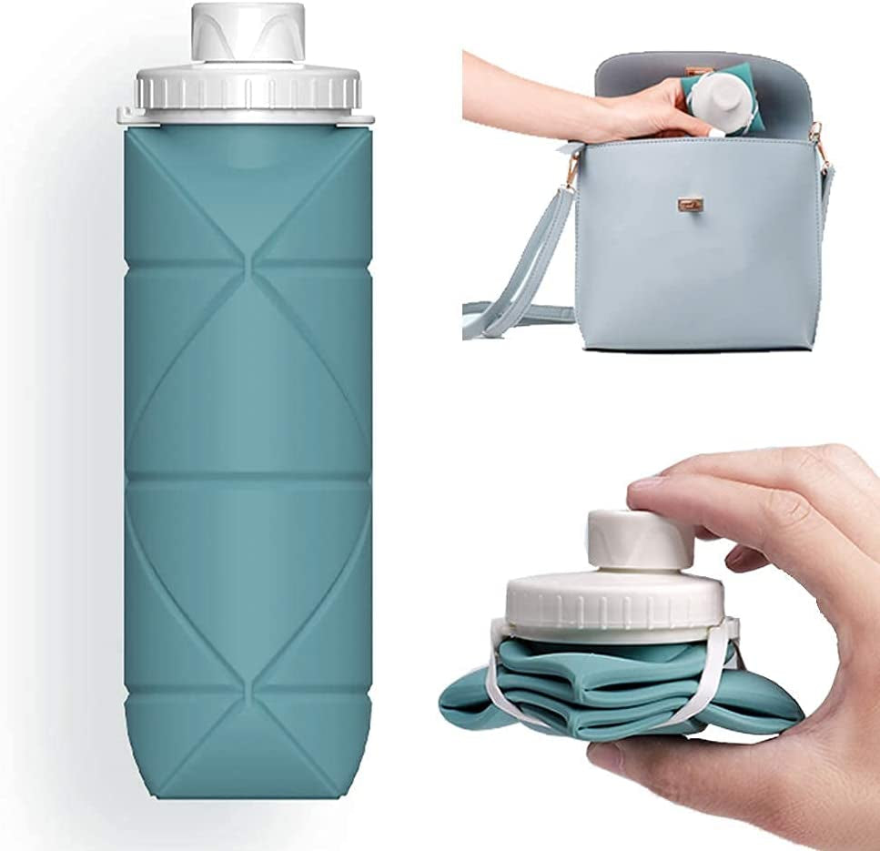 Collapsible Water Bottles Cups Leakproof Valve Reusable BPA Free Silicone Foldable Travel Water Bottle Cup for Gym Camping Hiking Travel Sports Lightweight Durable - WORLD TIME VISITS