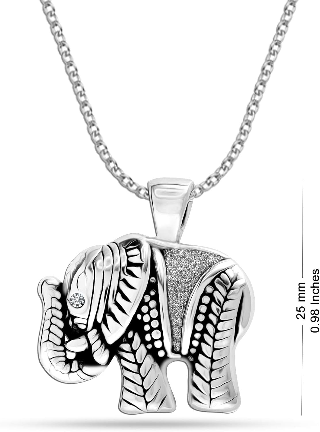 925 Sterling Silver Elephant Necklace for Women | Animal Necklace Pendant Gift for Animal Lover | Good Luck Elephant Pendant Necklace Jewelry